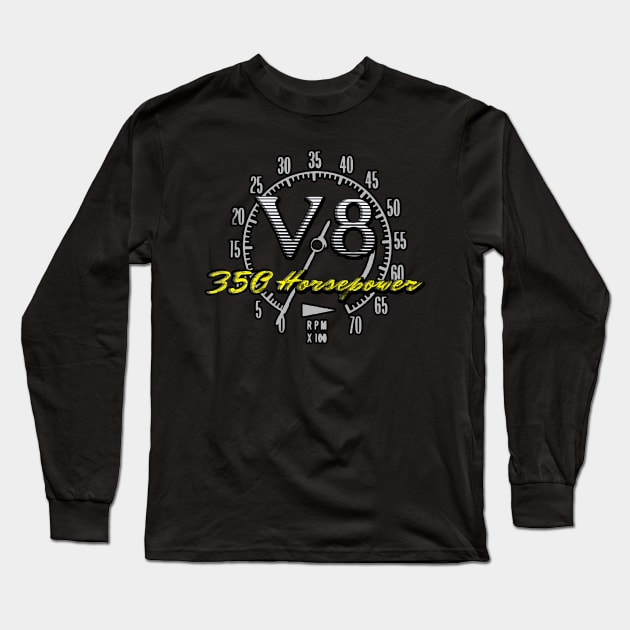 Muscle Car V8 Gauge Long Sleeve T-Shirt by Scar